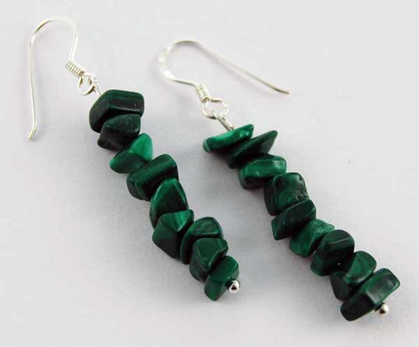 Earring Chip Stones Malacite 5x5mm