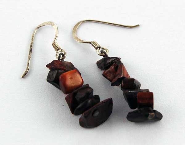 Earring Chip Stones Red Tigers Eye 5x5mm