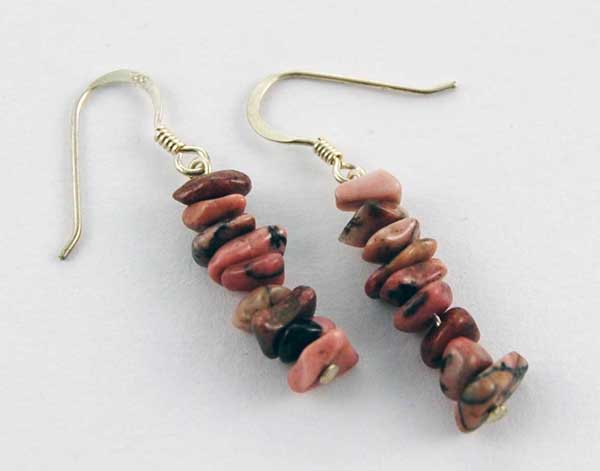 Earring Chip Stones Rhodanite 5x5mm
