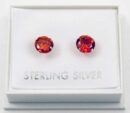 Earring Silver Siam CZ 6mm
