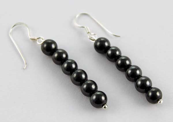 Earring Hematite Stone Balls 55mm