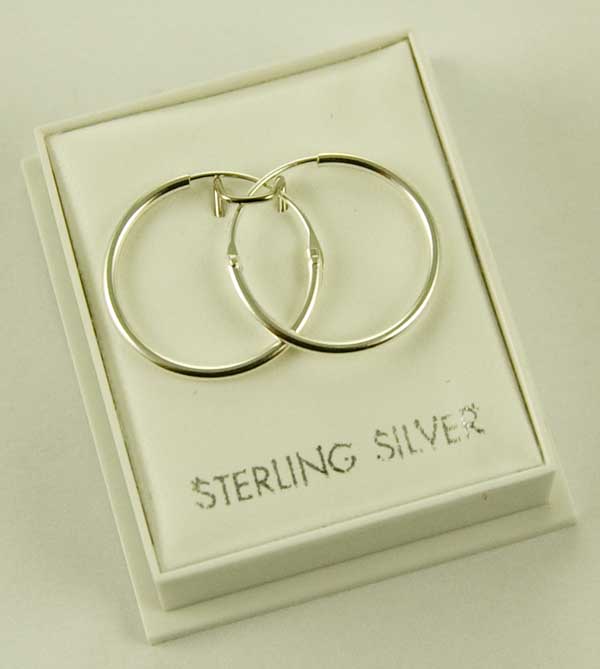 Silver Earring Hoop D15mm