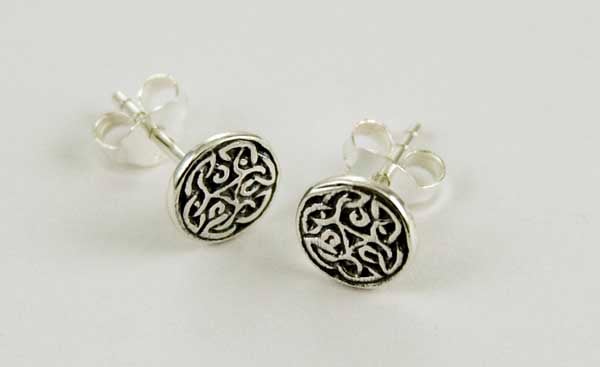 Earring Silver Stud Celtic Circle