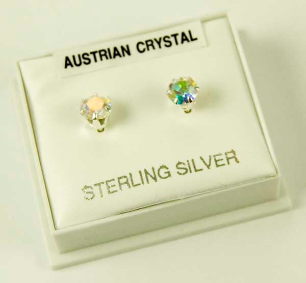 Earring Silver Stud Rainbow