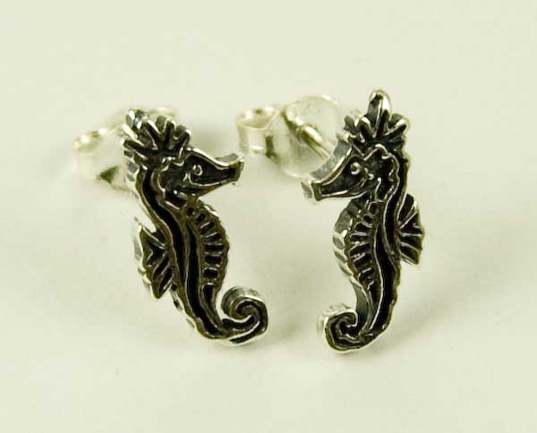 Earring Silver Stud Seahorse