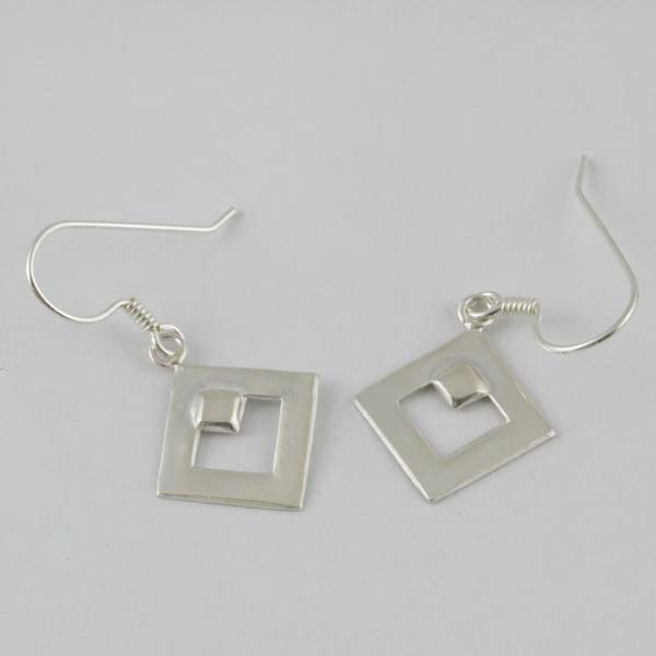 Silver Earring Hook Square