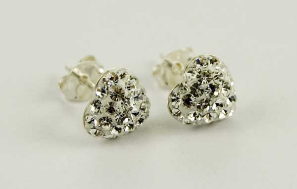 Earring Crystal Heart 8mm