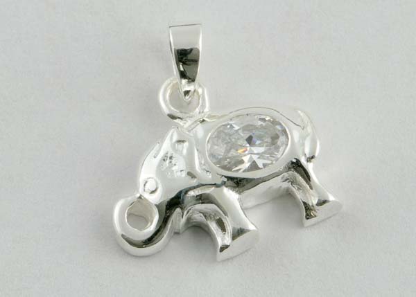 Pendant Silver Cz Elephant