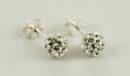 Earring Silver Crystal Cluster