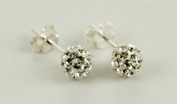 Earring Silver Crystal Cluster