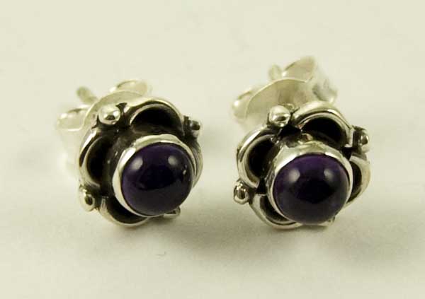 Silver Earring Stud Flower