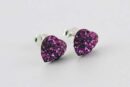 Earring Stud Heart Rose 8mm