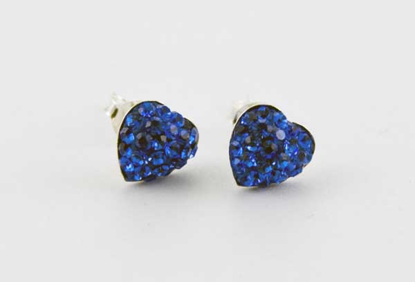 Earring Stud Heart Sapphire 8mm