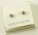 Silver Earring Crystal Cluster