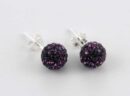 Earring Cluster Amethyst 8mm Ball