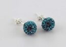Earring Cluster Blue Zirconia 8mm Ball