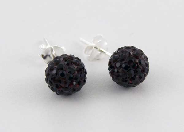 Earring Cluster Siam 8mm Ball