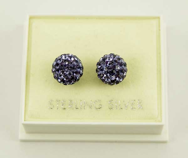 Earring Cluster Tanzanite 8mm Ball