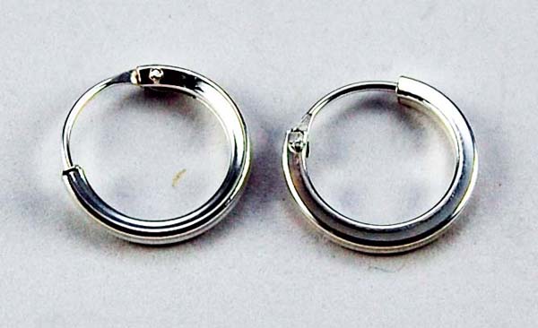 Earring Hoop Flat 5pairs 1.2x10mm