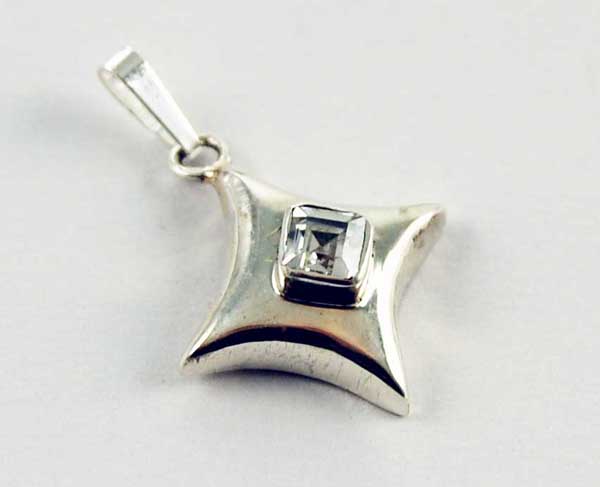 Pendant Silver Stone Clear Quartz