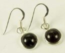 Silver Earring Circle Garnet
