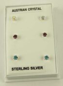 Earring Silver Stud 3 Pairs