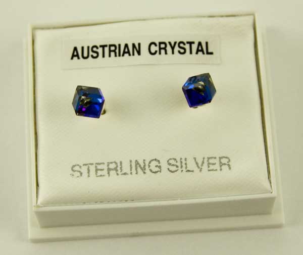 Earring Silver Stud Square 4mm