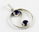 Pendant Silver Amethyst Ying Yang