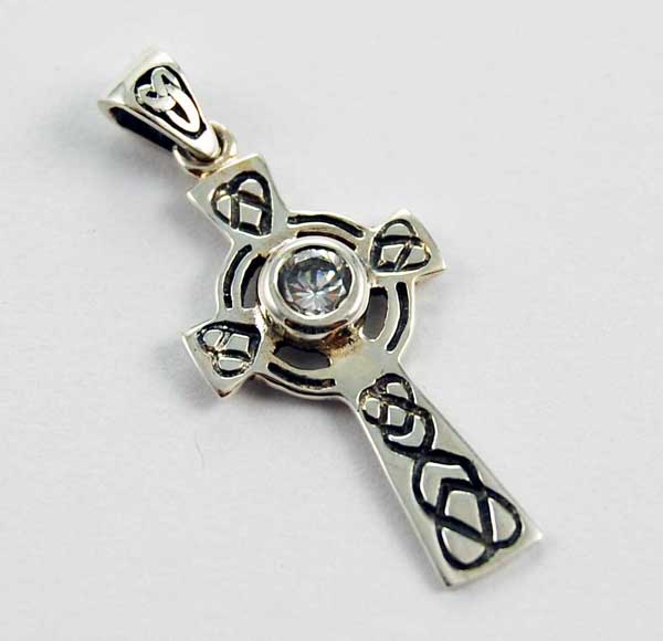 Pendant Silver Cross Clear