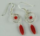 Earring Dreamcatcher Red 12mm