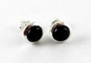 Earring Stud Onyx Circle Stone