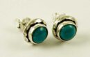Silver Earring Stud Turquoise 7mm