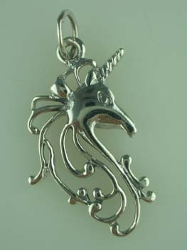 Pendant Silver Unicorn Head
