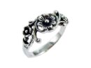 Ring Silver Floral Design