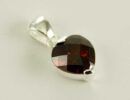 Pendant Silver Heart Red Cubic Stone 10mm