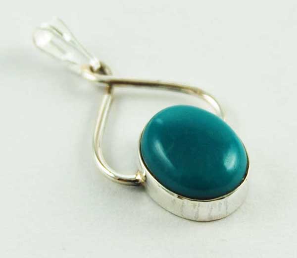Pendant Silver Turquoise Oval Shape