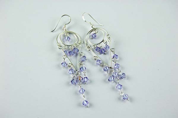 Earring Double Circle Lilac