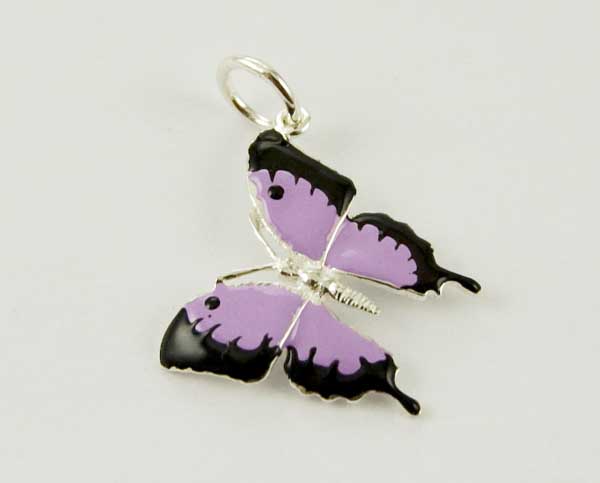 Pendant Silver Butterfly Purple