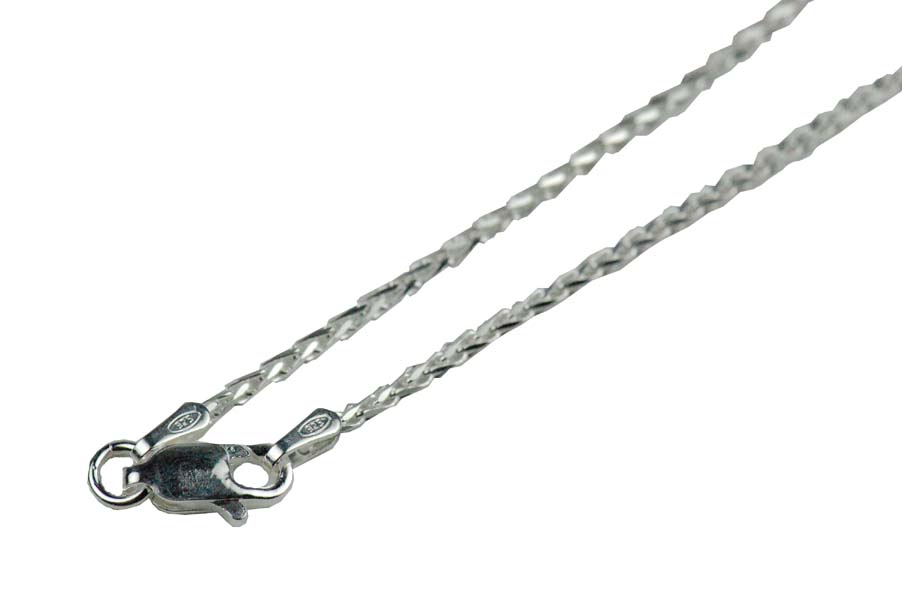Silver Chain Folded Link 24 Inch