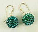 Silver Earring Drop Blue 12mm