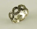 Ring Silver Band Marcasite W8mm