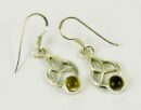 Earring Knot With Citrine Stone Drop 20mm