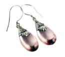 Earring Silver Drop Rose