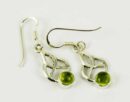 Earring Silver Knot Peridot