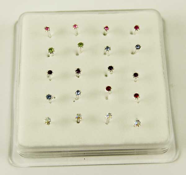 Nose Stud Silver Sunflower 20pcs