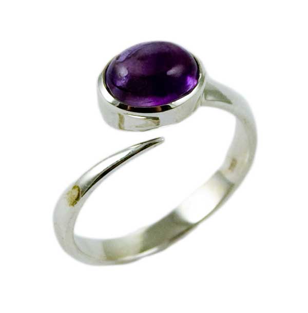 Silver Ring Amethyst Oval