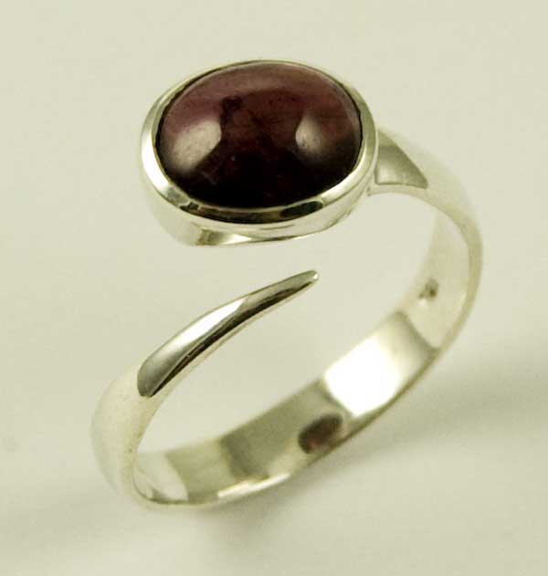 Silver Ring Garnet Oval