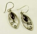 Silver Earring Oval Swirl