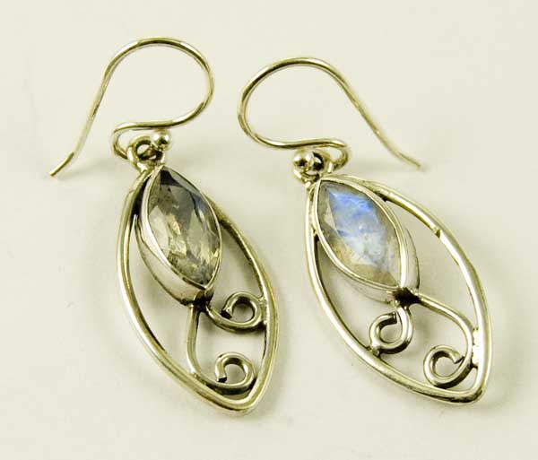 Silver Earring Oval Swirl