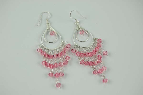 Earring Pink Tier Tear Drop